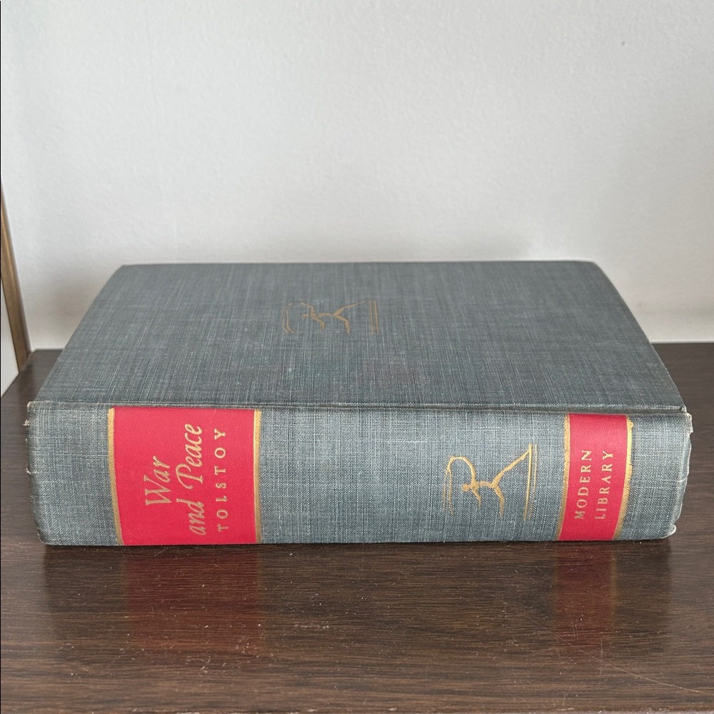 Vintage War and Peace Tolstoy Modern Library Hardcover Classic Gray Cloth Book